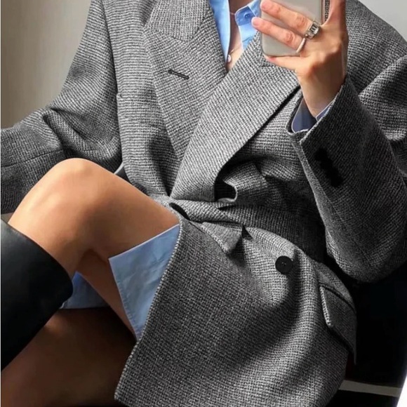 Commense wool - blend belted Blazer - Picture 2 of 8